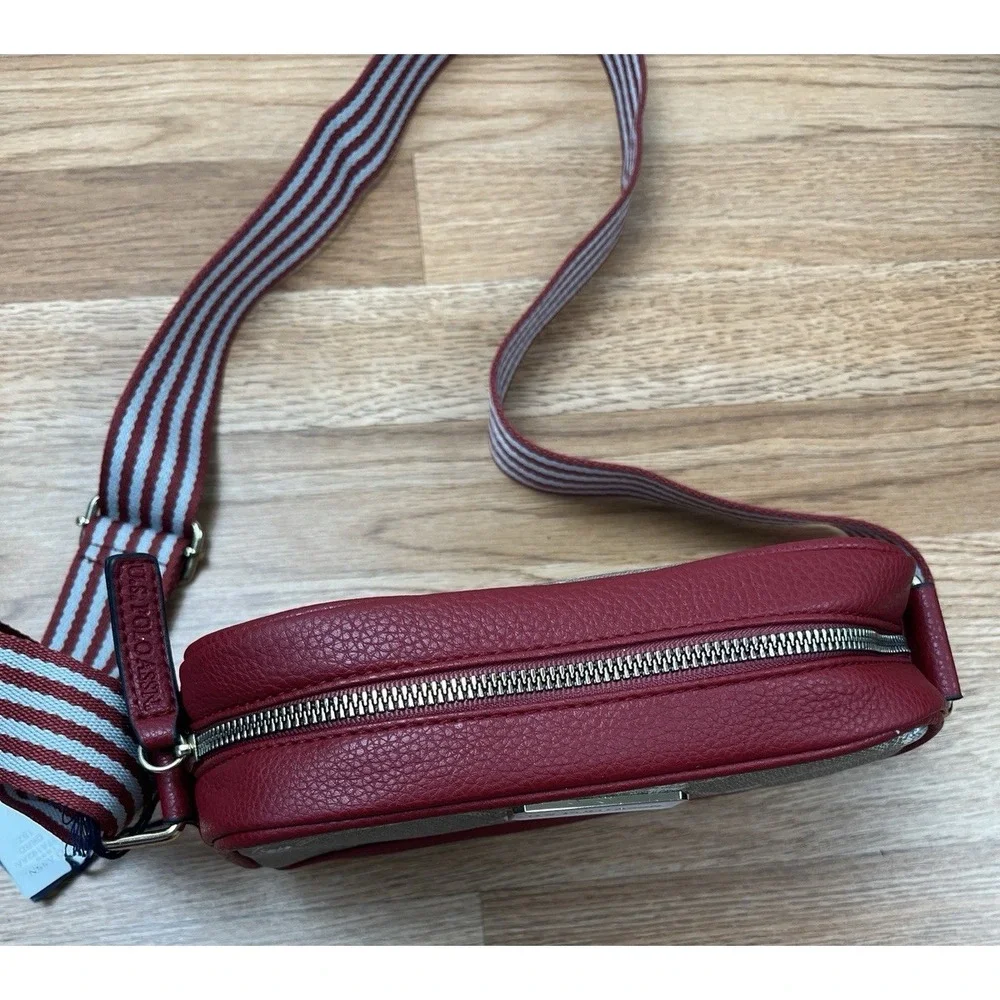 US Polo Assn. Crossbody Purse Bag Dark Red, Thick Adjustable Strap NEW